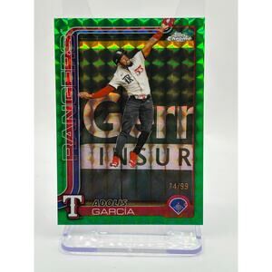2025 Topps Chrome Adolis Garcia Green Geometric Refractor 74/99 SP Texas Rangers